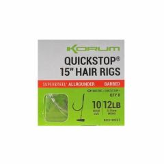 Korum Quickstop 15" hair rigs barbed 10