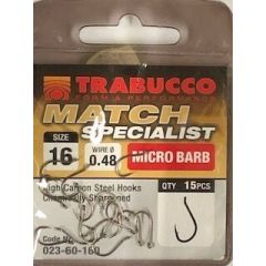 Trabucco Match Specialist - Micro Barb Nr 16 - 15Pcs