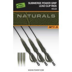 Fox Edges Naturals Submerge Power Grip Lead Clip Leaders 40lb