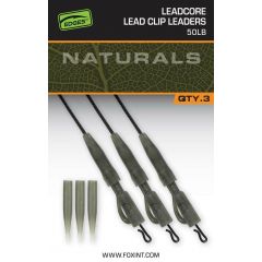 Fox Edges Naturals Leadcore Power Grip Lead Clip Leaders 50lb