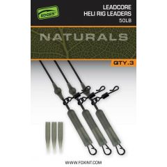 Fox Edges Naturals Leadcore Heli Rig Leaders 50lb