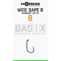 Korda Basix Wide Gape Barbless 8