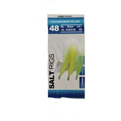 Spro 46 Salt Rig Feather Green Yellow #2/0 3 Hooks