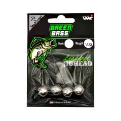 Green Bass Fishing Jighead 1/0 10gr 4st