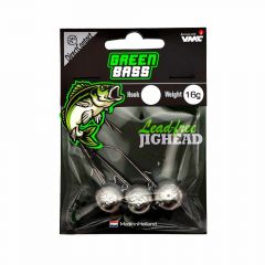 Green Bass Fishing Jighead 1/0 16gr 3st