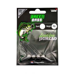 Green Bass Fishing Jighead 2/0 3gr 4st